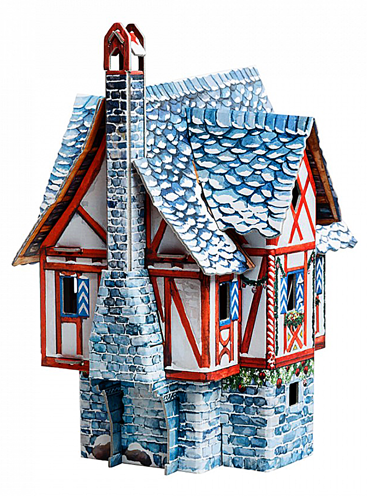 3D Puzzle KARTONMODELLBAU Modell Geschenk Idee Spielzeug Kaufmannshaus Winter